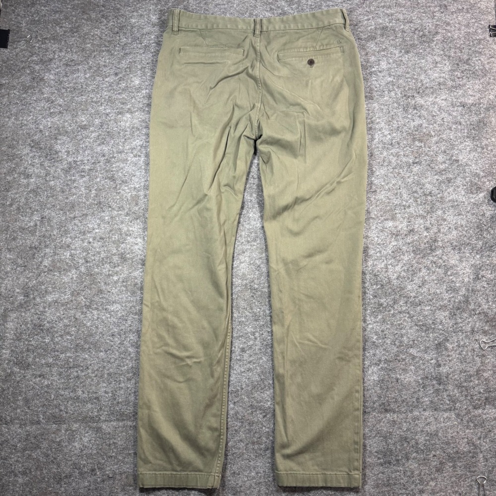 Outerknown SEA Legs Pants Mens 34 Olive Green Organic Cotton Slim Fit Chino - Picture 2 of 8